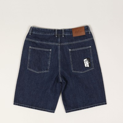 Hélas Dieu Grec Denim Shorts Wash Navy